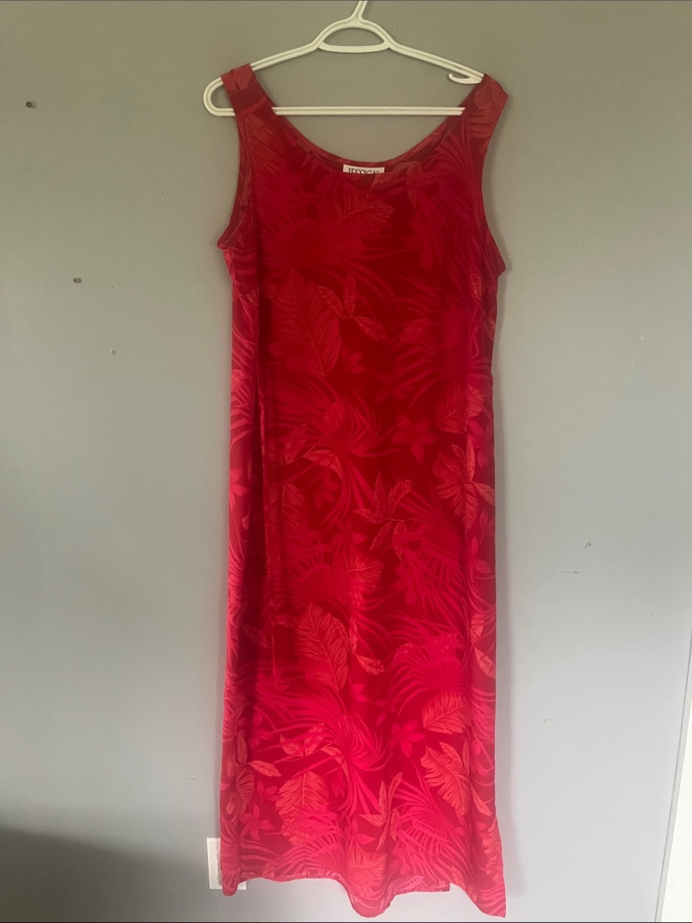Jessica Sleeveless Red Tropical Maxi Dress 14